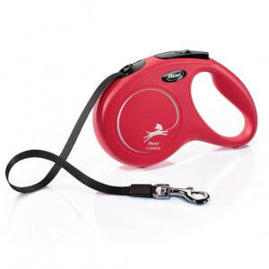 FLEXI NEW CLASSIC L LENTE RED 5M 50KG izvelkama inercijas pavada suņiem